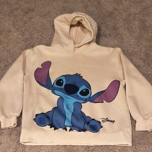 Disney Kids Cream Hoodie with Blue Character Print